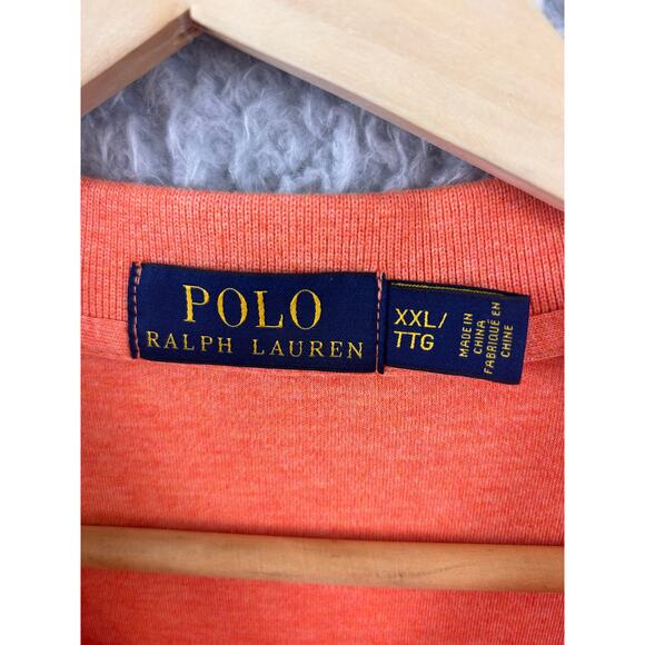 Polo Ralph Lauren Men’s XXL Orange Heather Polo Shirt Classic Fit Pony Logo - Picture 5 of 8